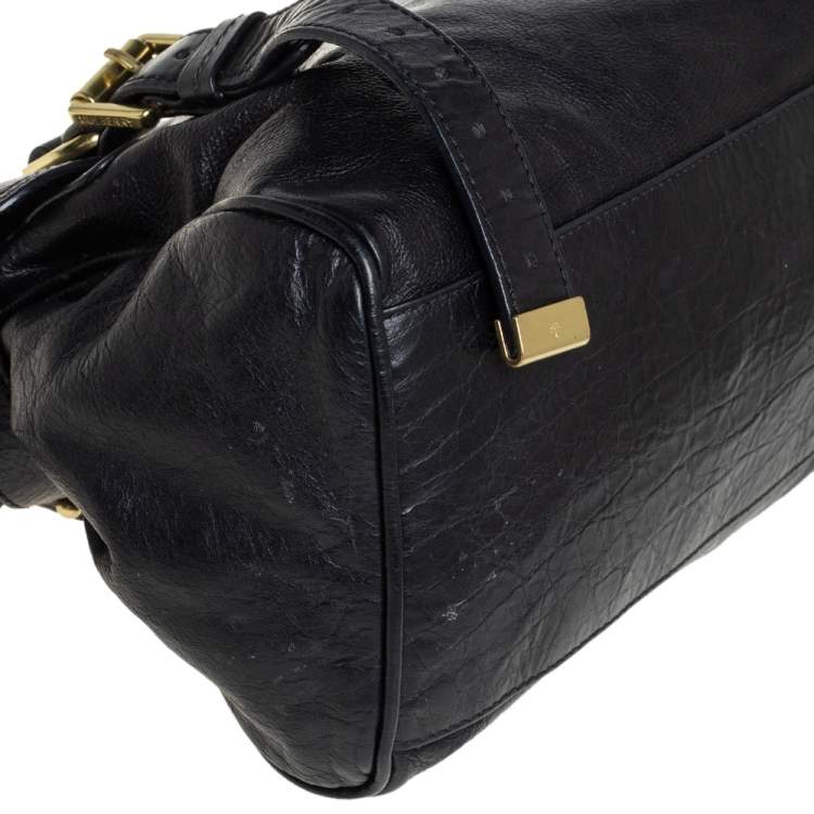 مملوكة مسبقًا Mulberry Black Leather Alexa Satchel
