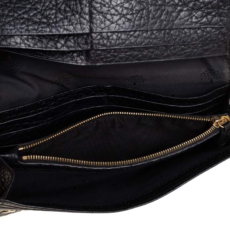Pre Owned Mulberry Black Leather Flap Continental Wallet