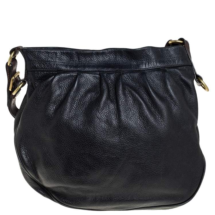 Pre Owned Mulberry Black/Brown Pebbled Leather Medium Mitzy Messenger Bag