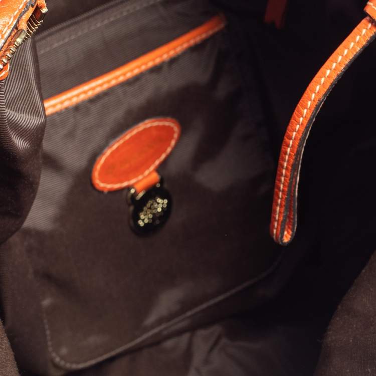 Pre Owned Mulberry Orange Leather Large Daria Hobo
