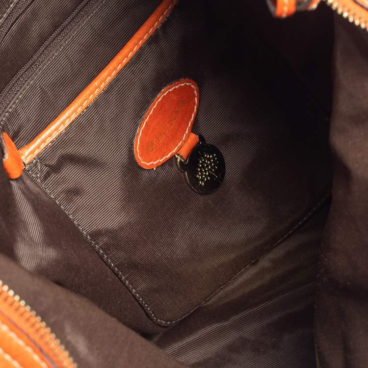 Pre Owned Mulberry Orange Leather Large Daria Hobo