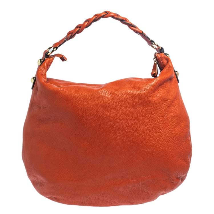 Pre Owned Mulberry Orange Leather Large Daria Hobo