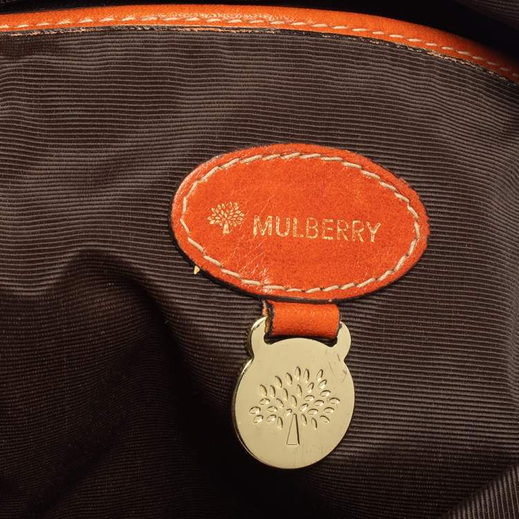 Pre Owned Mulberry Orange Leather Large Daria Hobo