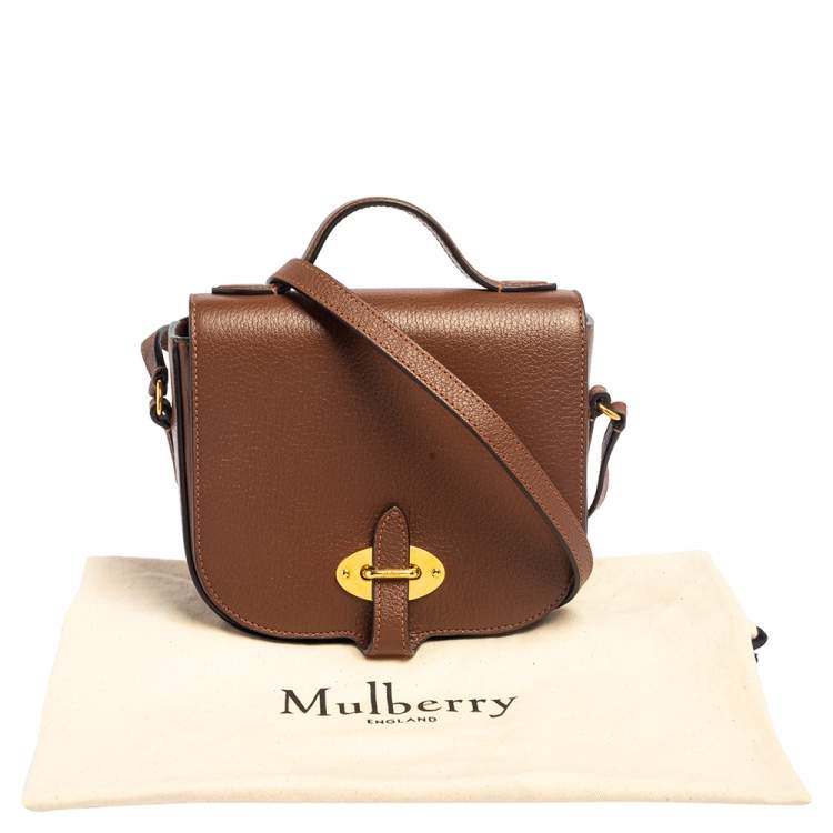 Pre Owned Mulberry Brown Leather Tenby Crossbody Bag
