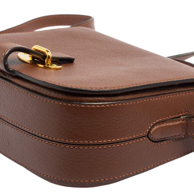 Pre Owned Mulberry Brown Leather Tenby Crossbody Bag