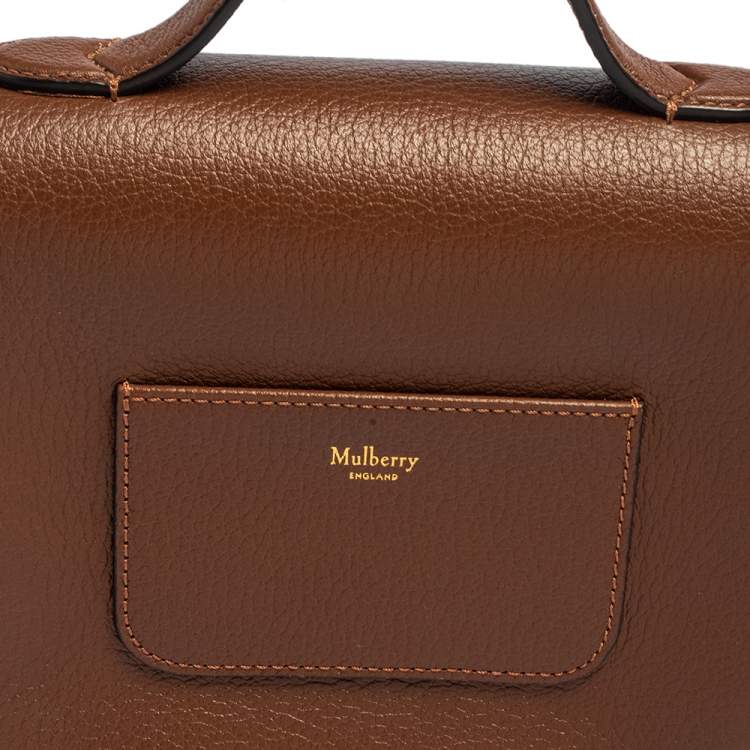 Pre Owned Mulberry Brown Leather Tenby Crossbody Bag
