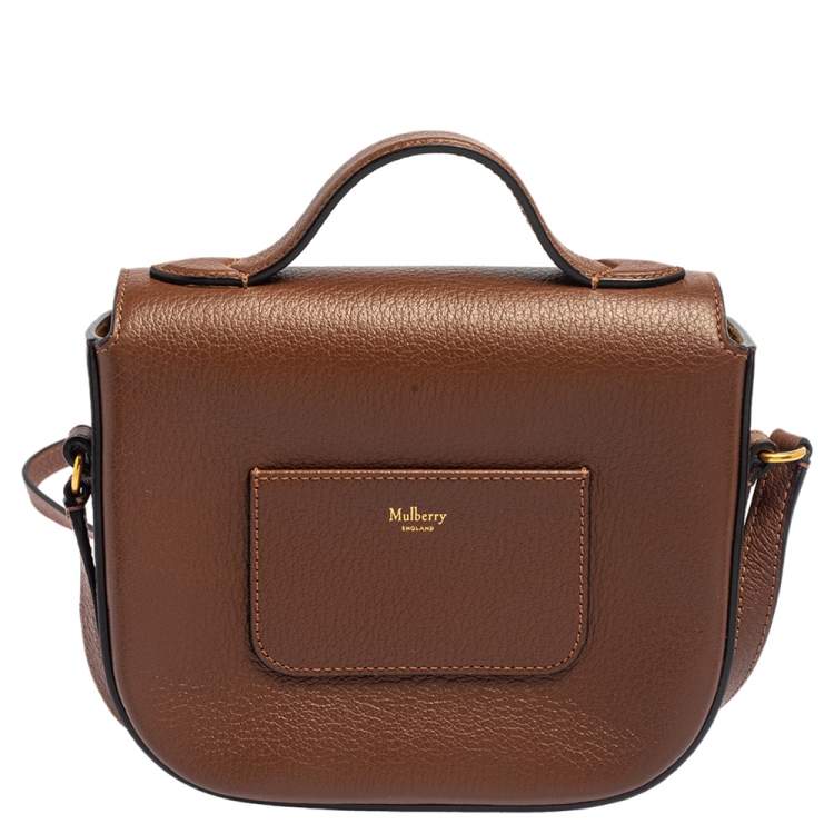 Pre Owned Mulberry Brown Leather Tenby Crossbody Bag