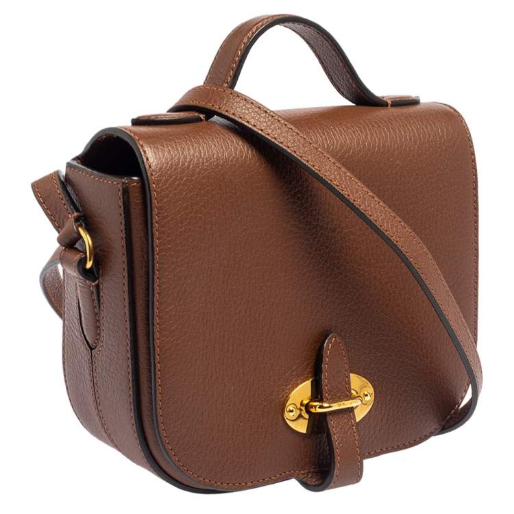 Pre Owned Mulberry Brown Leather Tenby Crossbody Bag