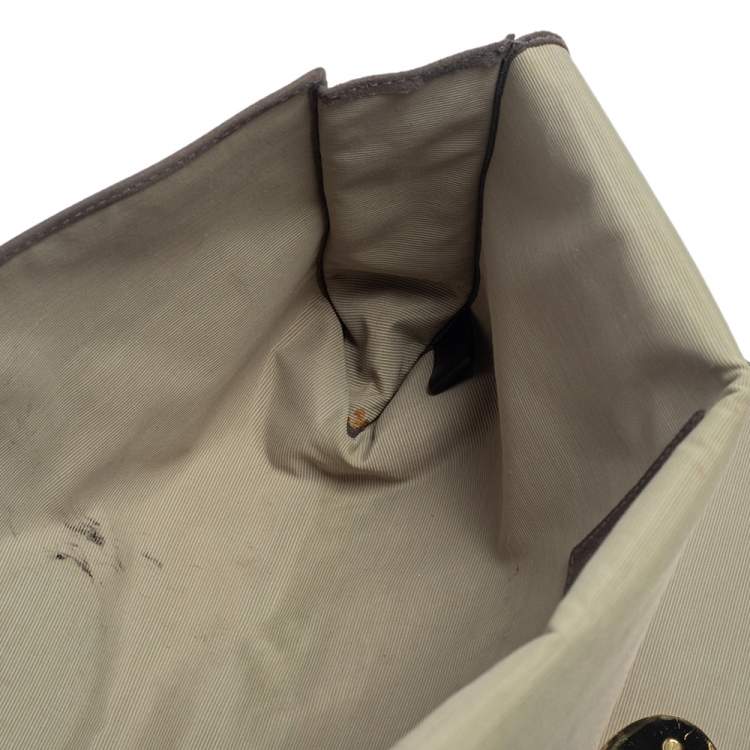Pre Owned Mulberry Grey Suede Oversized Ava Clutch
