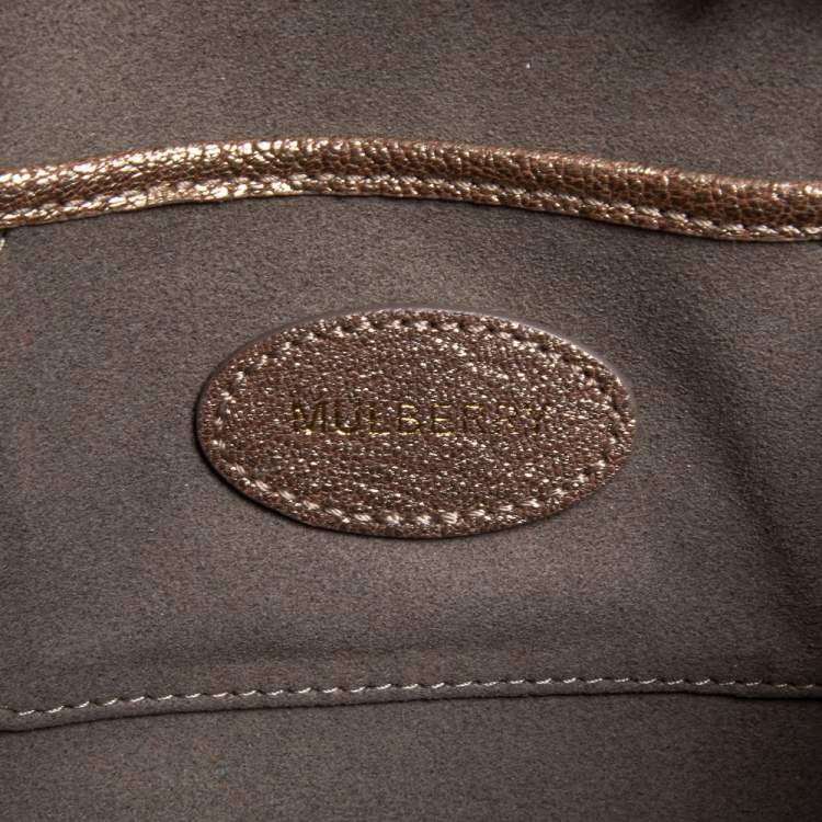 Pre Owned Mulberry Metallic Gold Leather Delphie Duo Chain Shoulder Bag