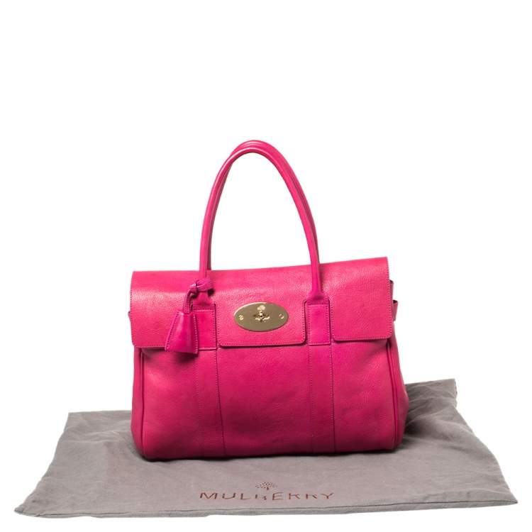 مملوكة مسبقًا Mulberry Fuchsia Leather Bayswater Satchel