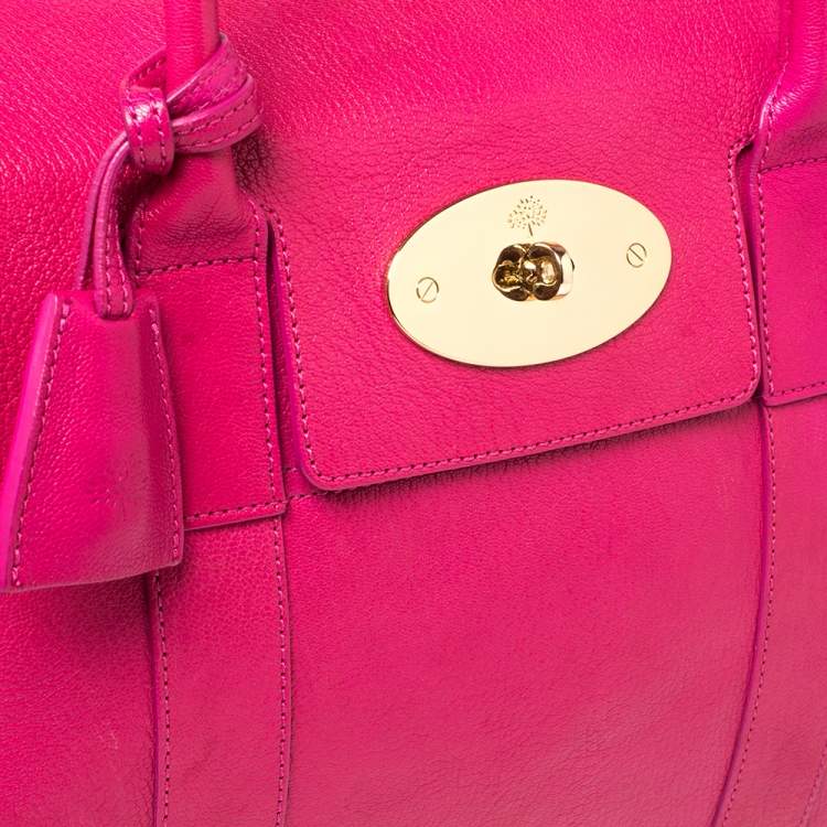 مملوكة مسبقًا Mulberry Fuchsia Leather Bayswater Satchel