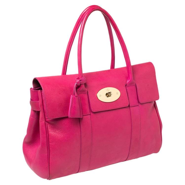 مملوكة مسبقًا Mulberry Fuchsia Leather Bayswater Satchel