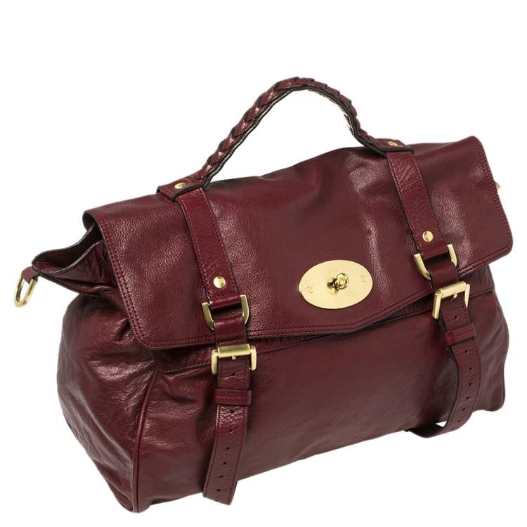 Pre Owned Mulberry Dark Red Leather Alexa Satchel