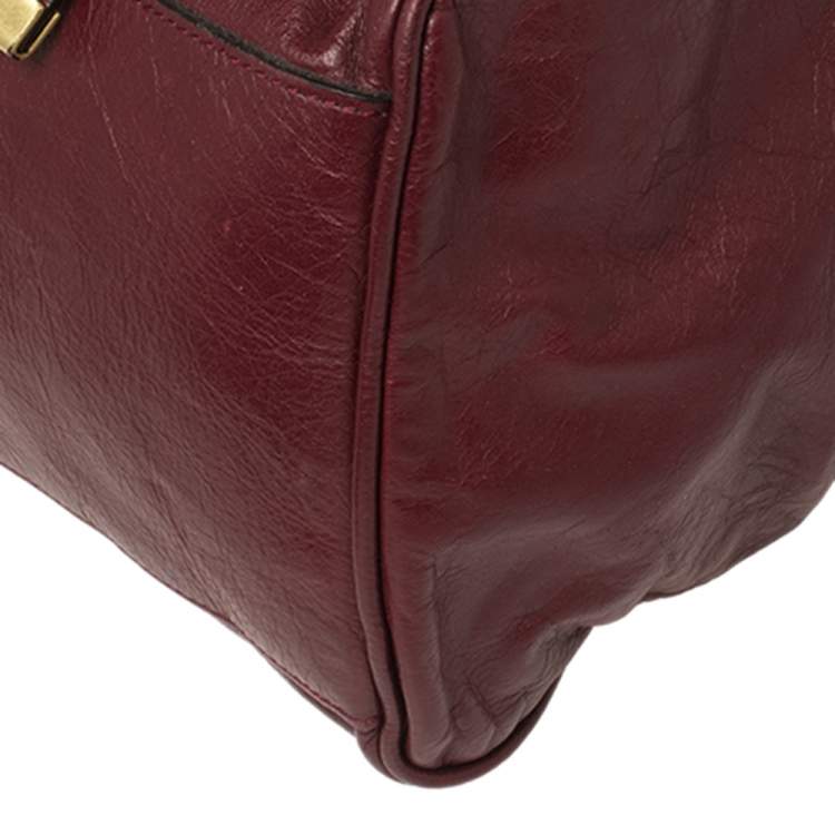 Pre Owned Mulberry Dark Red Leather Alexa Satchel
