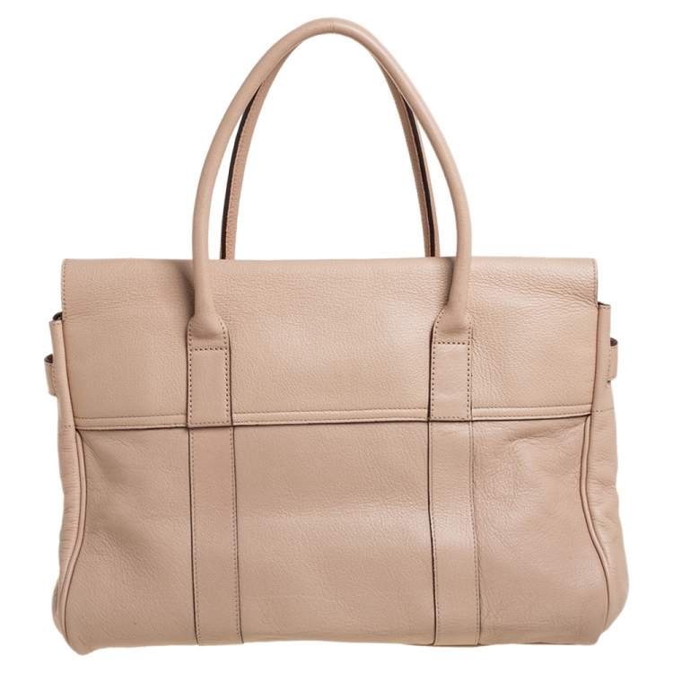 Pre Owned Mulberry Beige Leather Bayswater Satchel