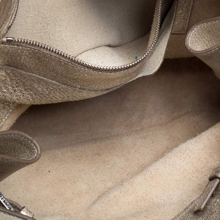 Pre Owned Mulberry Metallic Gold Crinkle Leather Bayswater Satchel