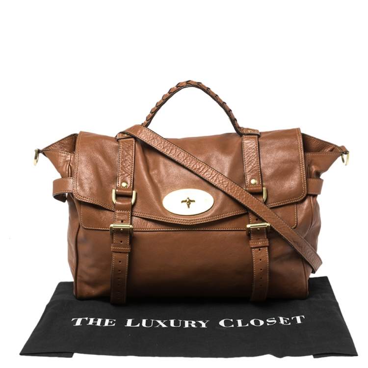 مملوكة مسبقًا Mulberry Brown Leather Oversized Alexa Satchel
