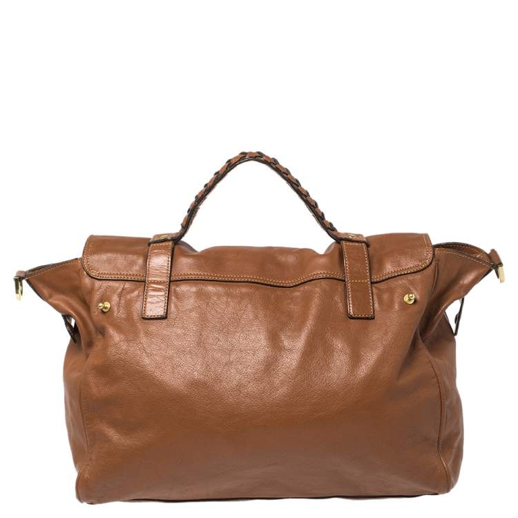 مملوكة مسبقًا Mulberry Brown Leather Oversized Alexa Satchel
