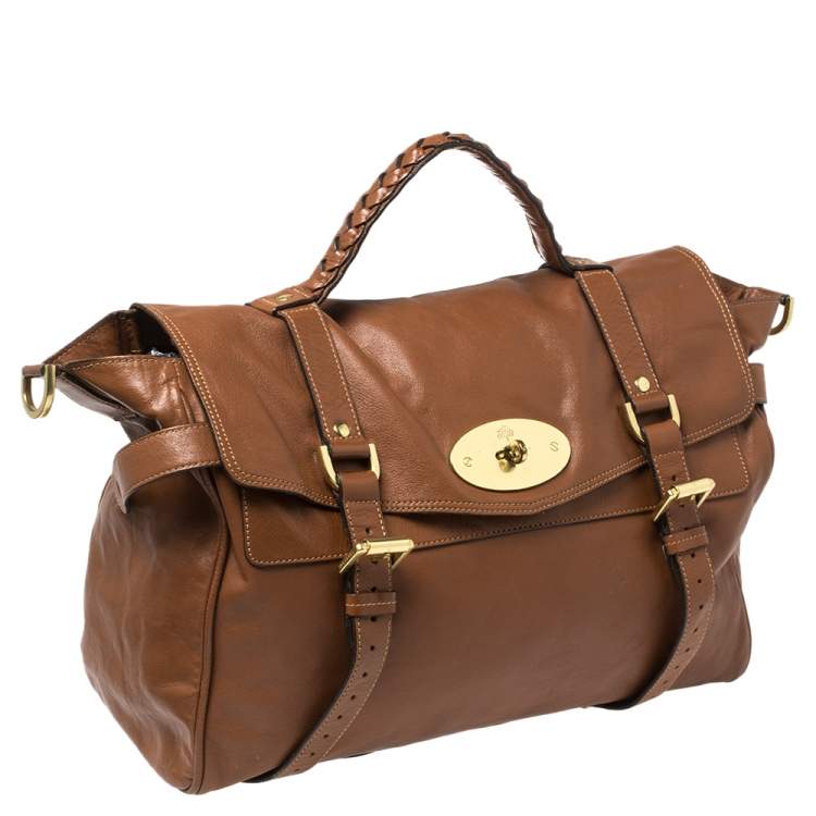 مملوكة مسبقًا Mulberry Brown Leather Oversized Alexa Satchel