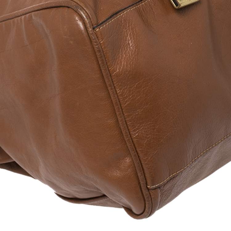 مملوكة مسبقًا Mulberry Brown Leather Oversized Alexa Satchel