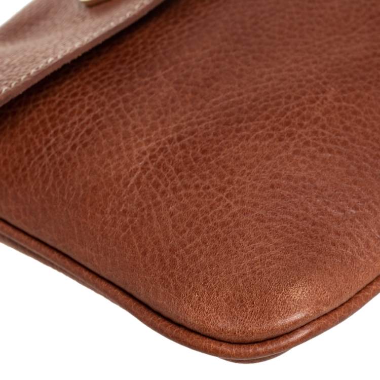 Pre Owned Mulberry Tan Leather Union Jack Clutch