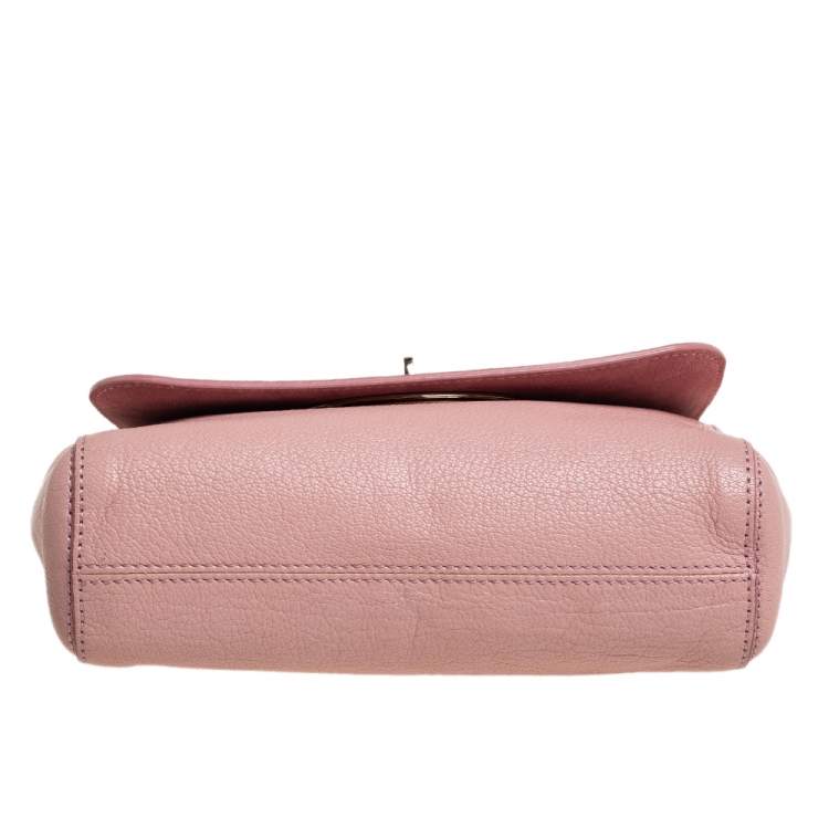 Pre Owned Mulberry Pink Leather Small Lily Shoulder Bag