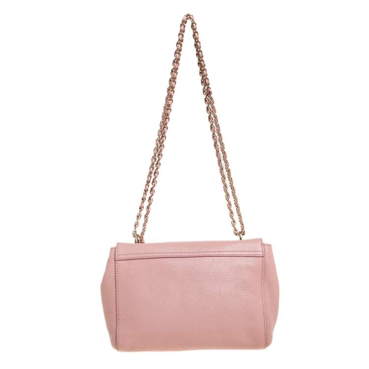 Pre Owned Mulberry Pink Leather Small Lily Shoulder Bag