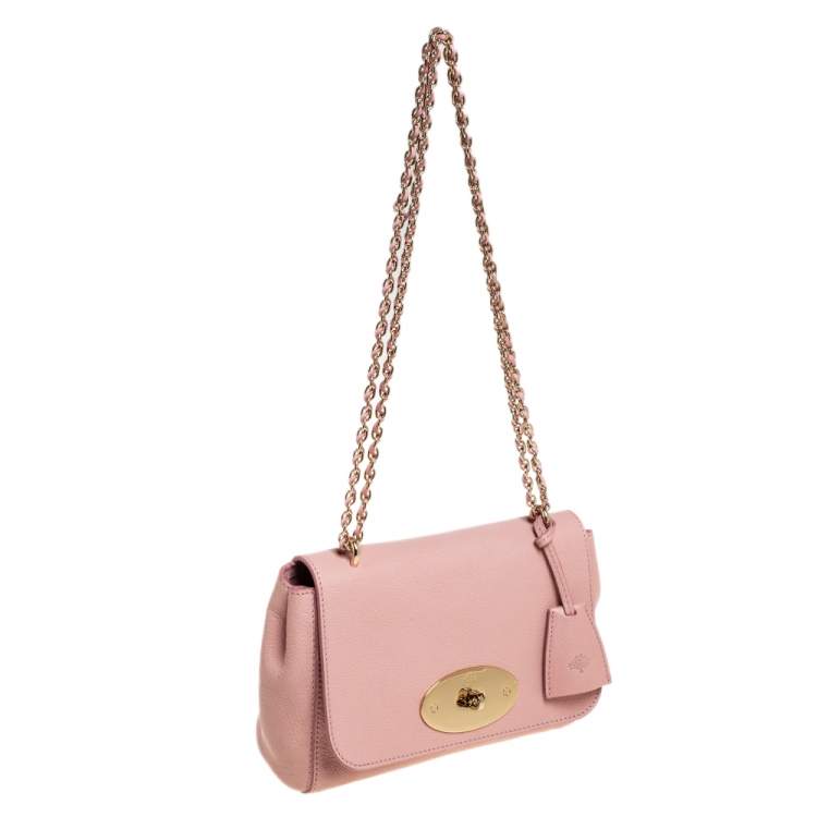 Pre Owned Mulberry Pink Leather Small Lily Shoulder Bag