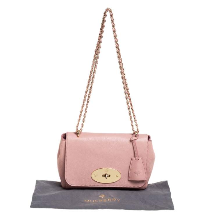 Pre Owned Mulberry Pink Leather Small Lily Shoulder Bag