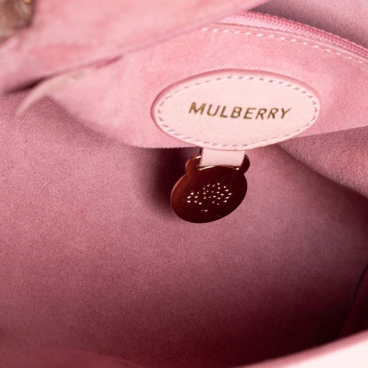 Pre Owned Mulberry Pink Leather Small Lily Shoulder Bag