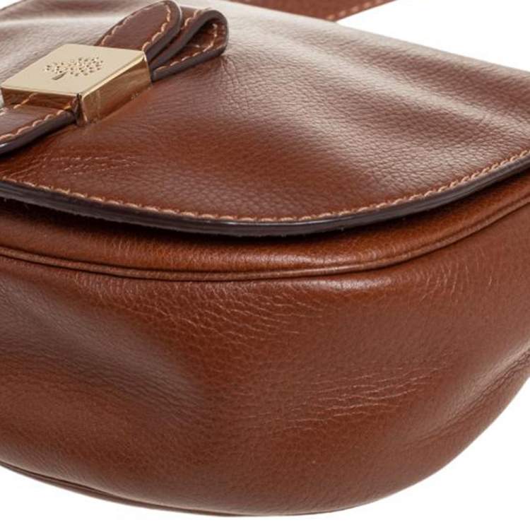 Pre Owned Mulberry Brown Leather Flap Shoulder Bag