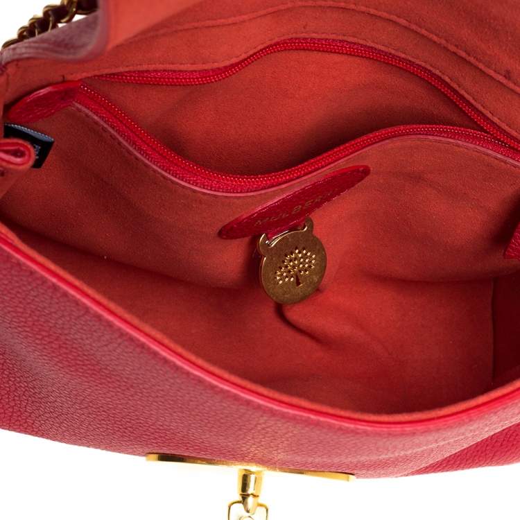 Pre Owned Mulberry Red Leather Small Lily Shoulder Bag