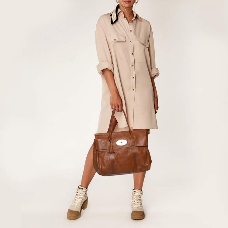 مملوكة مسبقًا Mulberry Brown Leather Small Bayswater Satchel