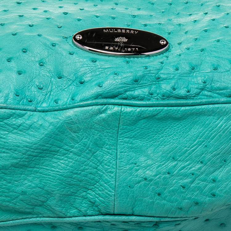Pre Owned Mulberry Green Ostrich Mitzy Hobo