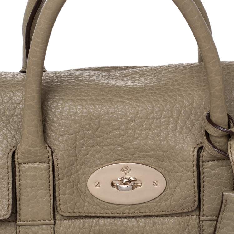 Pre Owned Mulberry Olive Green Leather Small Bayswater Satchel