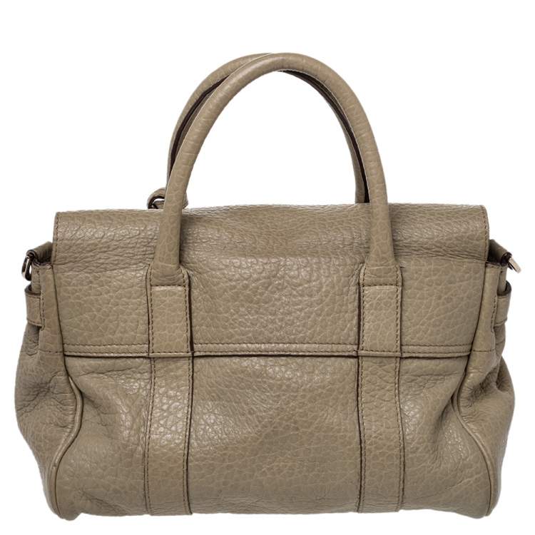 Pre Owned Mulberry Olive Green Leather Small Bayswater Satchel