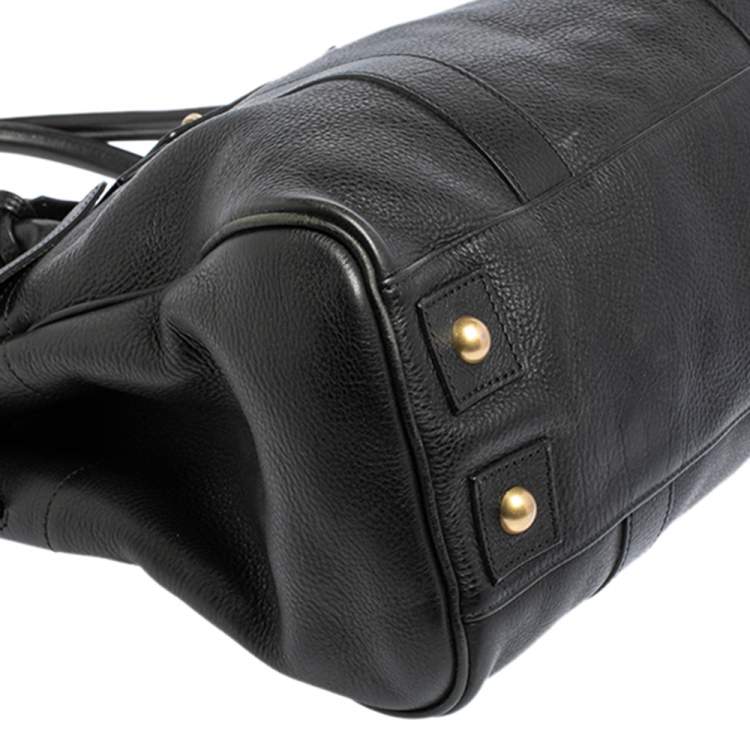 Pre Owned Mulberry Black Pebbled Leather Bayswater Satchel