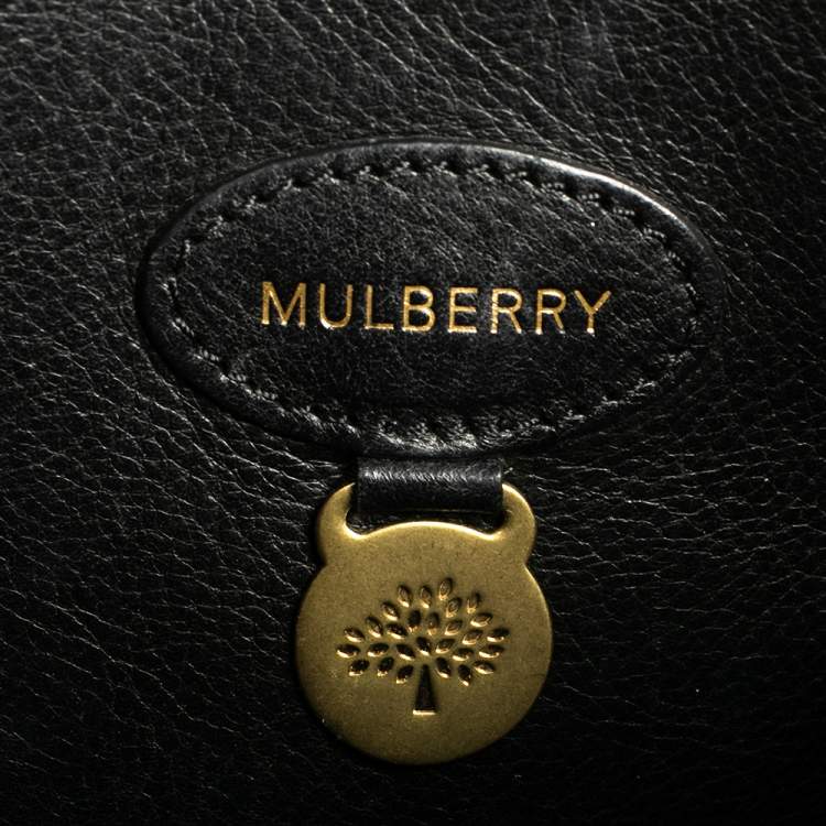 Pre Owned Mulberry Black Pebbled Leather Bayswater Satchel