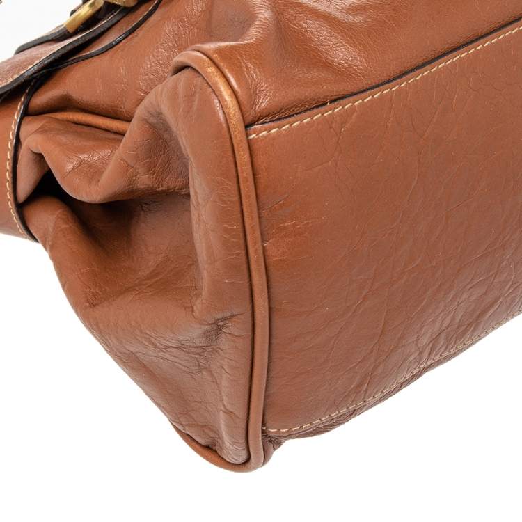 مملوكة مسبقًا Mulberry Brown Leather Alexa Satchel