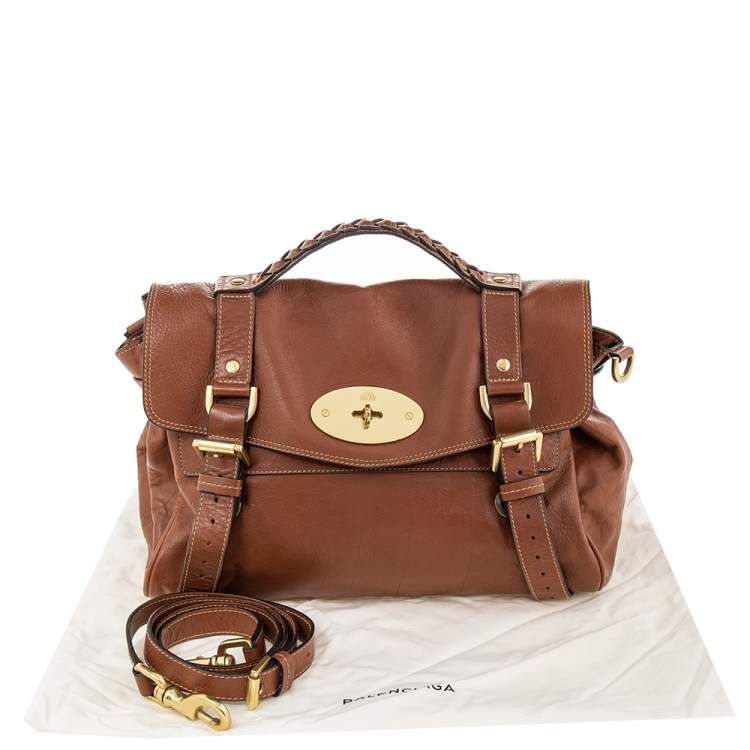 مملوكة مسبقًا Mulberry Brown Leather Alexa Satchel