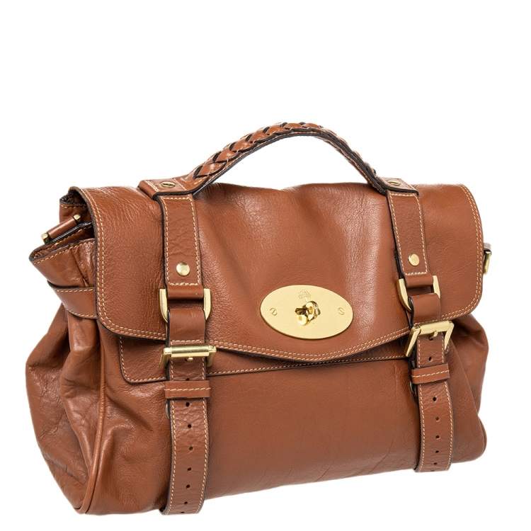 مملوكة مسبقًا Mulberry Brown Leather Alexa Satchel