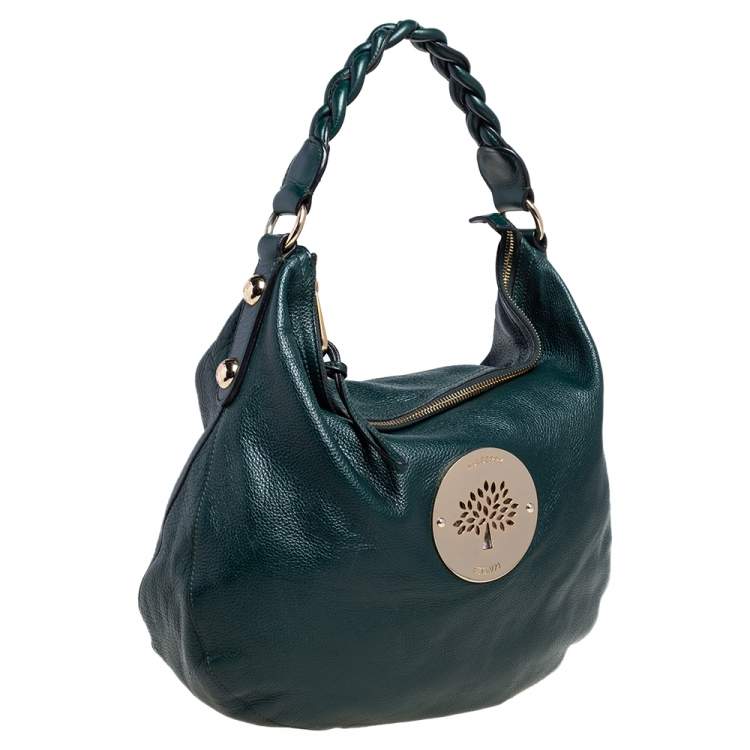 Pre Owned Mulberry Green Leather Daria Hobo