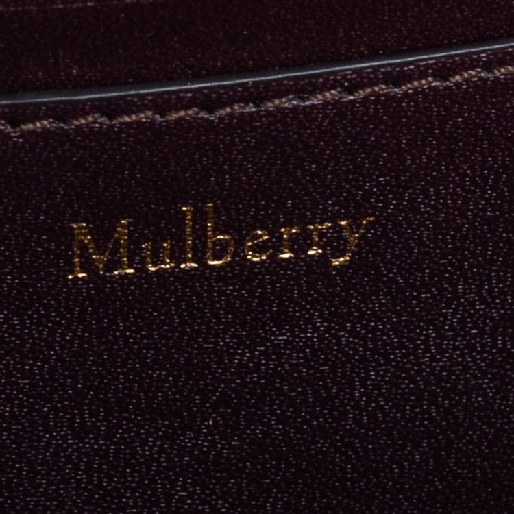Pre Owned Mulberry Grey Grained Leather Mini Iris Top Handle Bag