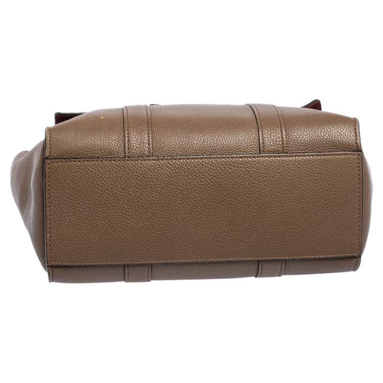 Pre Owned Mulberry Khaki Green Leather Small Bayswater Satchel