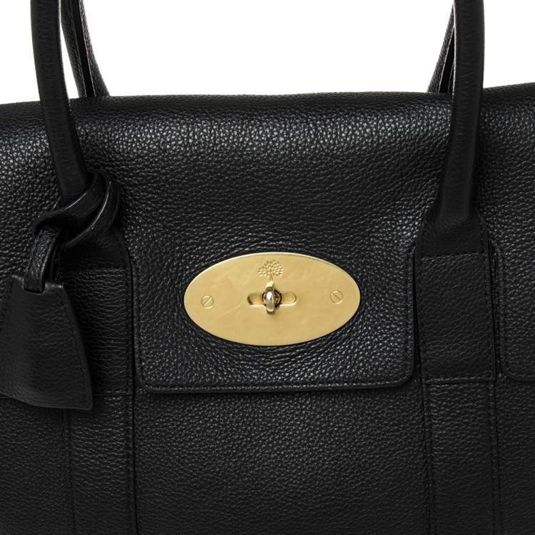 مملوكة مسبقًا Mulberry Black Leather Bayswater Satchel