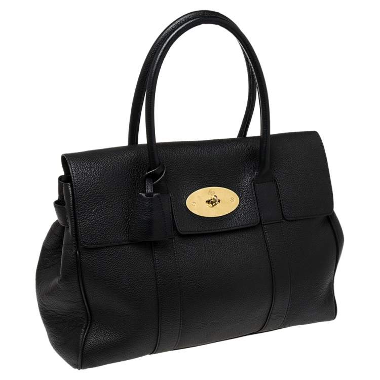 مملوكة مسبقًا Mulberry Black Leather Bayswater Satchel
