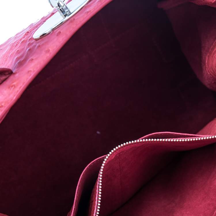 Pre Owned Mulberry Pink Ostrich Bayswater Satchel