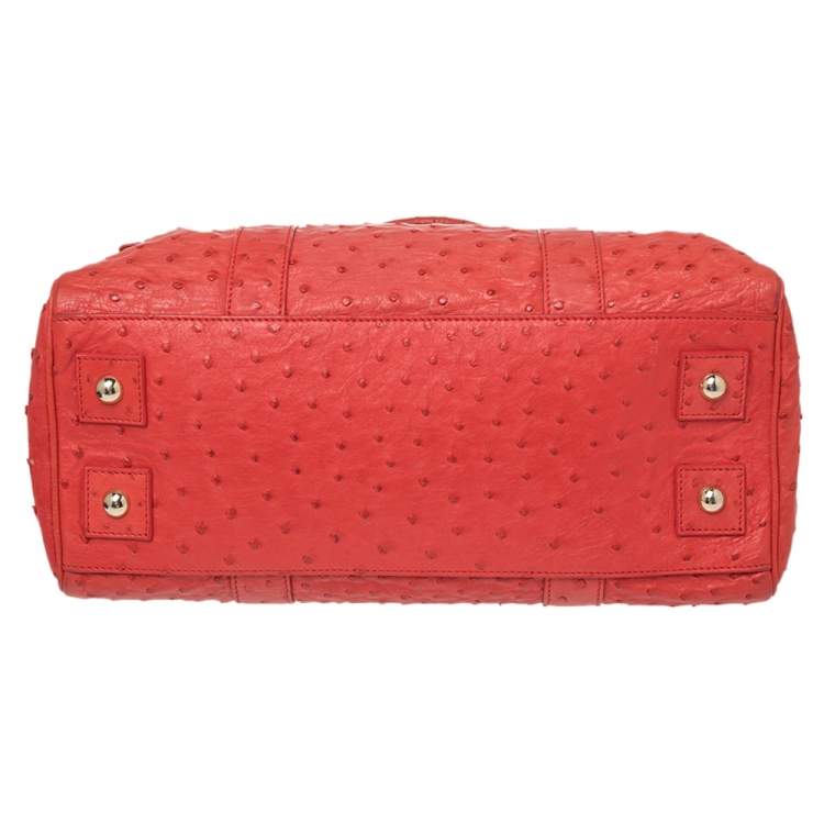 Pre Owned Mulberry Pink Ostrich Bayswater Satchel