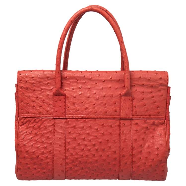 Pre Owned Mulberry Pink Ostrich Bayswater Satchel